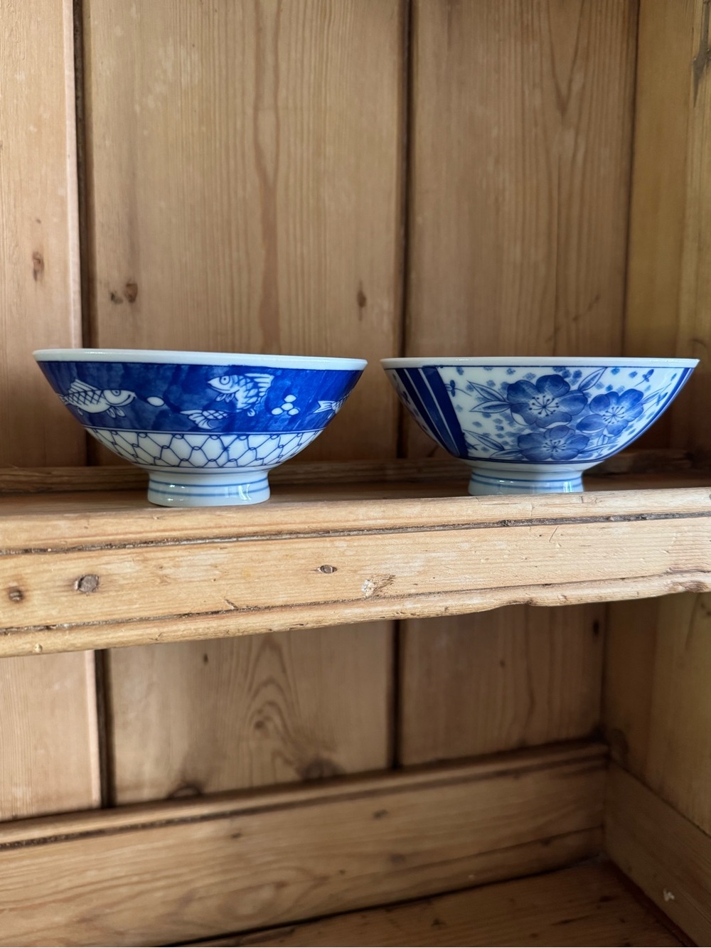Pier 1 vintage Blue and White Ceramic Rice Bowl - Classic Home Art